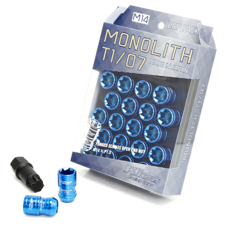 Project Kics 12x1.50 Monolith T1/06 Lug Nut Set - Blue (20 Pcs)