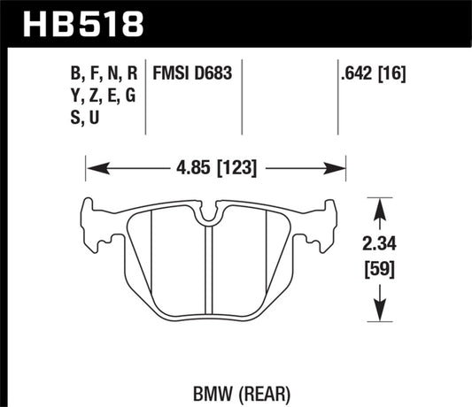 Hawk BMW 3/5/7Series/M3/M5/X3/X5/Z4/Z8 / Land Rover Range Rover Blue 9012 Race Rear Brake Pads