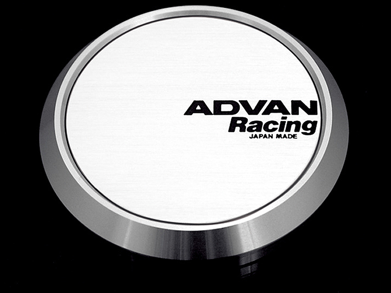 Advan 63mm Flat Centercap - White/Silver Alumite