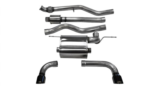 Corsa 12-14 BMW 335i Sedan RWD F30 3in Black Touring Dual Rear Single 3.5in Tip Cat-Back Exhaust