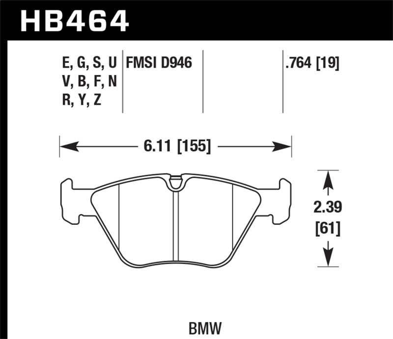 Hawk 01-06 BMW 330Ci / 01-05 330i/330Xi / 03-06 M3 Performance Ceramic Street Front Brake Pads